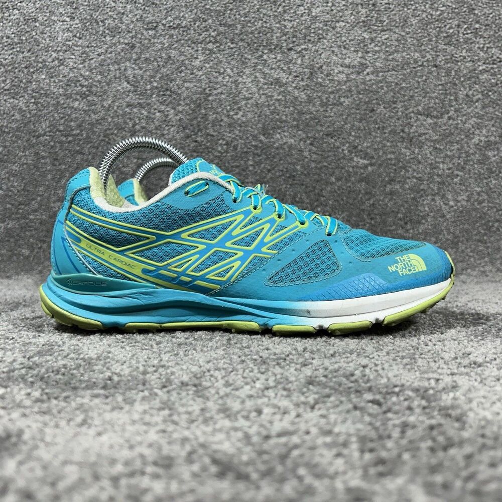 The North Face Ultra Cardiac Women's Size 9 Blue Green Trail Running Shoes Used